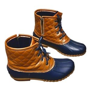 Nautica Dorsay Two Tone Rain Snow Waterproof Insulated Quilted Duck Boots 8M